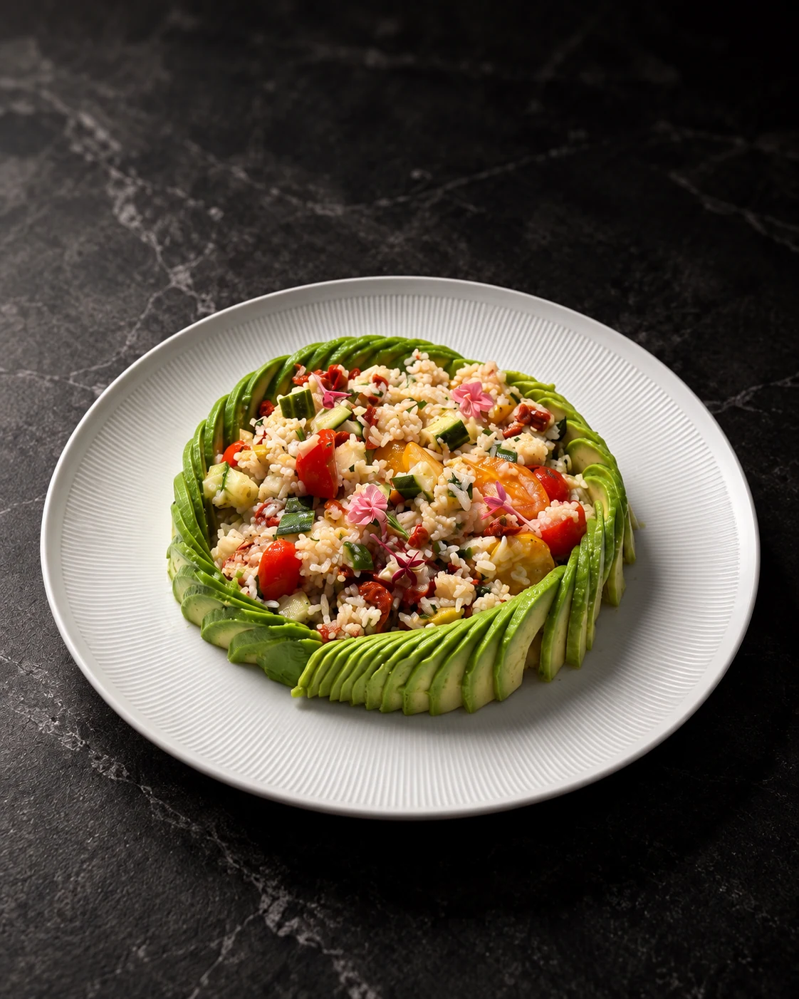 Salade de riz à l’avocat